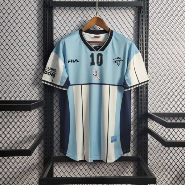 Argentina Maradona Jersey 2001 Front View – Retro Sky Blue Football Shirt