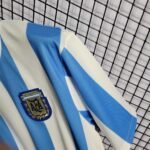 Argentina 1986 Home Blue & White Striped Retro Soccer Jersey | Vintage Football Shirt - Image 4