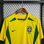 Brazil Retro Football Shirt Yellow Color Close Up