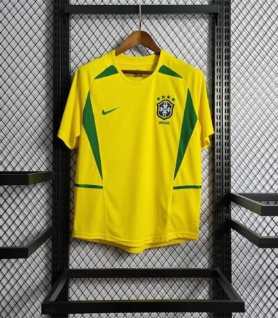 Brazil Home Jersey 2002 Retro Soccer Jersey Front View