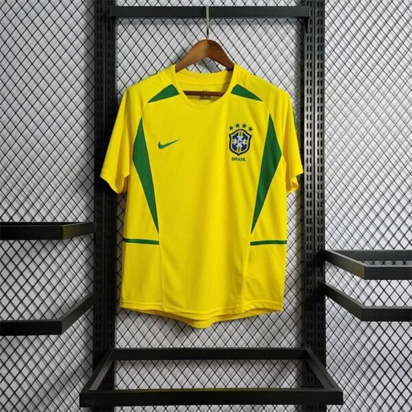Brazil Home Jersey 2002 Retro Soccer Jersey Front View