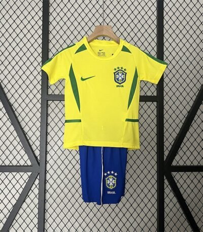 Brazil 2002 kids retro jersey front view