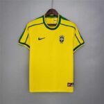 Brazil 1998 home retro soccer jersey front view