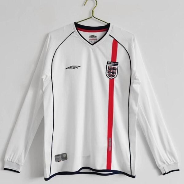 England 2002 home jersey long sleeve front