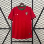 Portugal 2012 Home Jersey deep red with green details Portugal national team football shirt