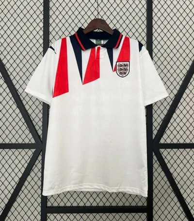 England 1992 Home Jersey white retro football shirt