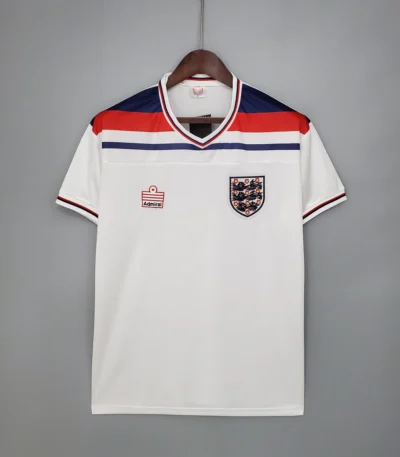 England 1982 Jersey white retro football shirt