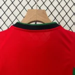 Portugal 2024 Kids Home Jersey Portugal red with green accents football shirt for children