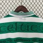 Celtic 1995-1996 home retro soccer jersey green white hoops vintage Celtic football shirt