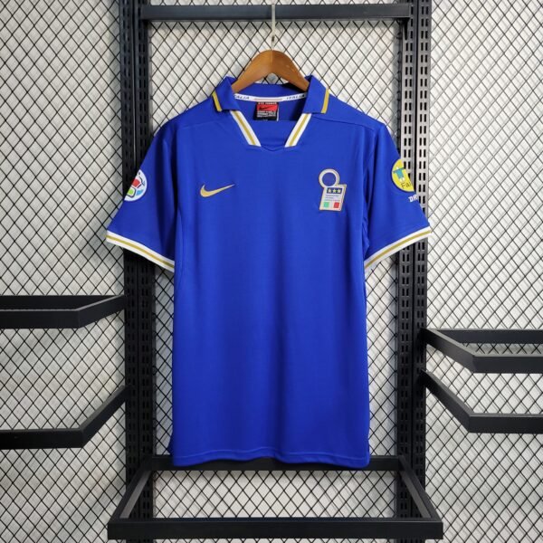 Italy 1996 Home Jersey blue retro football shirt