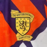 Scotland 1992-1993 Away Jersey white with purple and red geometric pattern Scotland national team football shirt