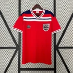 England 1982 Away Jersey red retro football shirt