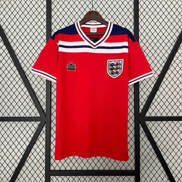 England 1982 Away Jersey red retro football shirt