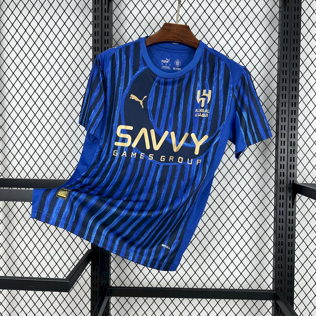 Al Hilal 2025 home jersey blue and gold Al Hilal football shirt