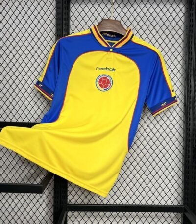 Colombia 2001 Jersey yellow retro football shirt