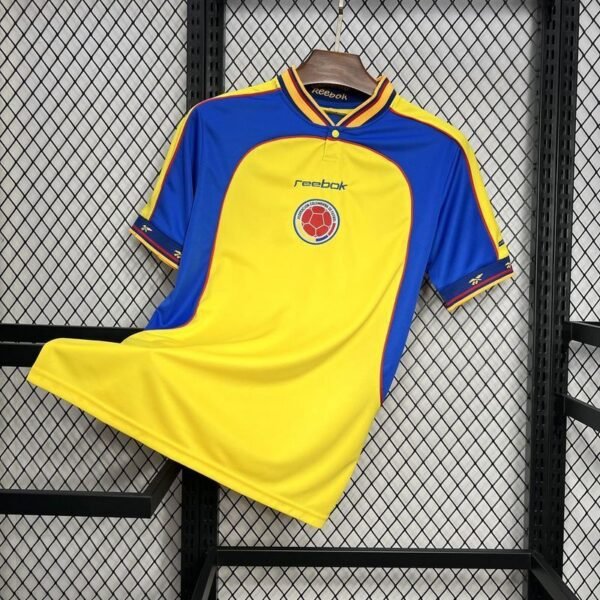 Colombia 2001 Jersey yellow retro football shirt