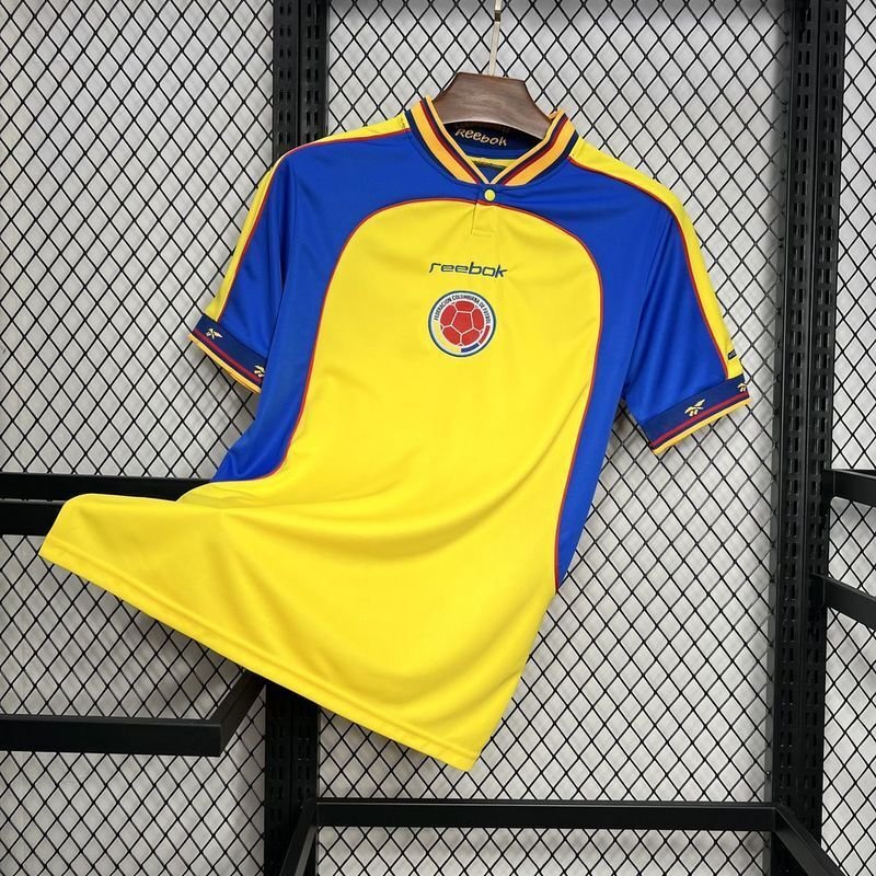 908f5bc9 Colombia 2001 Jersey yellow retro football shirt