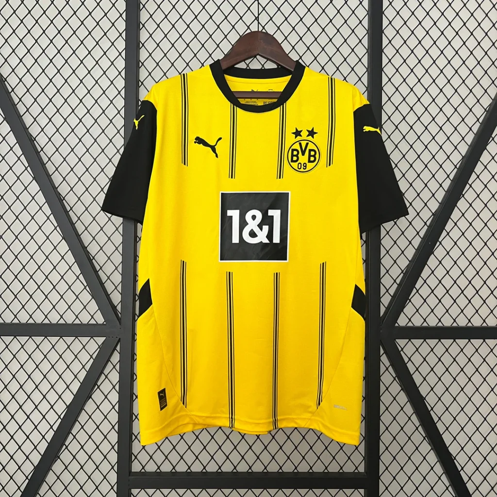 Borussia Dortmund 2024 home jersey yellow black vintage football shirt