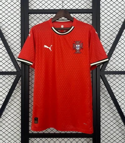 Portugal 2025 Jersey home deep red green trim national team football shirt