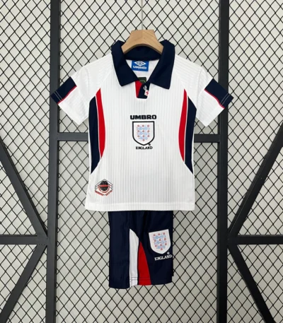 England 1998 Jersey kids white retro football shirt