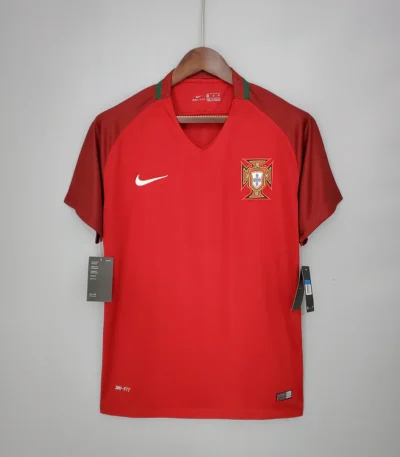 Portugal 2016 Jersey Euro final red home retro football shirt
