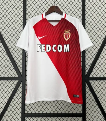 AS Monaco 2016-2017 home jersey red white diagonal vintage Monaco football shirt