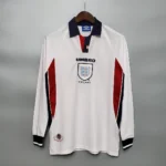 England 1998 Long Sleeve Jersey white retro football shirt