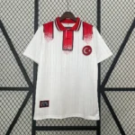Turkey 1996 away jersey white vintage Turkey football shirt red chest band