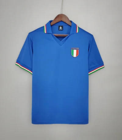 Italy 1982 Home Jersey blue retro football shirt