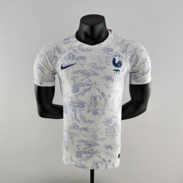 France 2022 Away Jersey blue retro football shirt