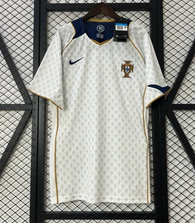 Portugal Euro 2004 Away Jersey off-white green red Portugal national team football shirt