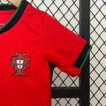 Portugal 2024 Kids Home Jersey Portugal red with green accents football shirt for children