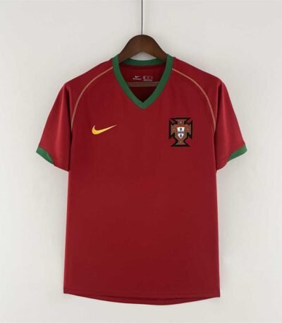 Portugal 2006 Jersey red home retro football shirt
