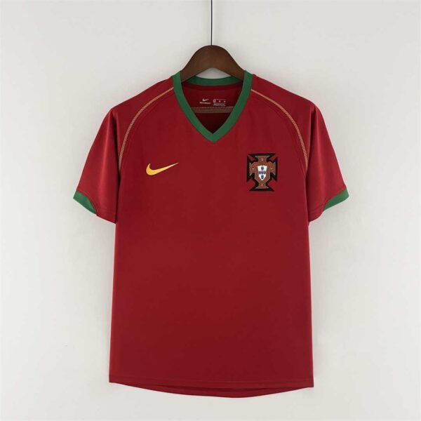 Portugal 2006 Jersey red home retro football shirt